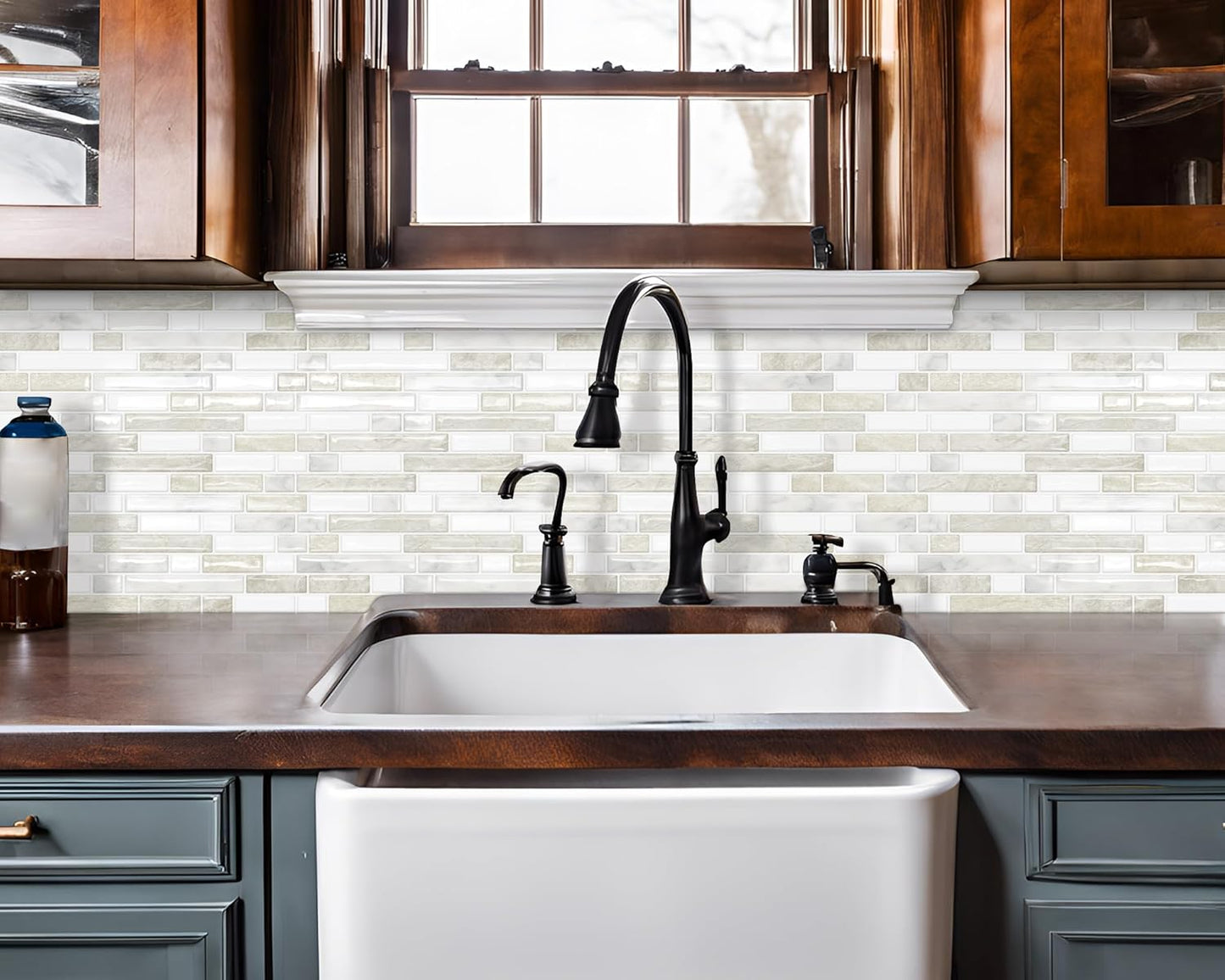 Peel and Stick Backsplash 3D Self Adhesive Wall Tile Brown 10 Sheet | Thick,Sticky,12"x12",Marble,for Kitchen,Bathroom