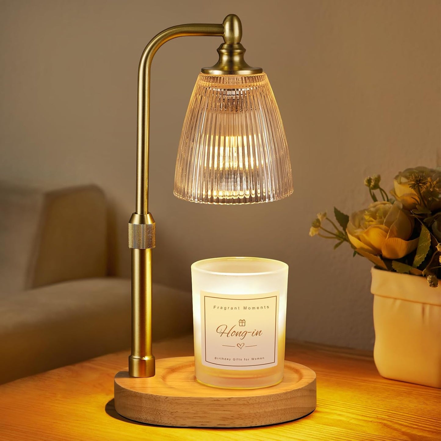 Candle Warmer Lamp with Timer Dimmable,Birthday Gifts for Women Mom Sister,Adjustable Height Wax Melt Warmer for Jar Candles,House Warming Gifts New Home,Ideal for Office,Dorm,Bedroom Home Decor