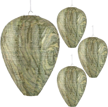 4 Pack Wasp Nest Decoy Hanging Wasp Nest Stay Away from Wasps Hornets Yellow Jackets