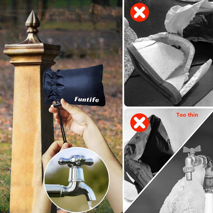 Outdoor Faucet Cover Socks for Winter Freeze Protection, Insulated Hose Spigot Covers for Outside Cold Weather Extra Large XL 2 PcsBLACK
