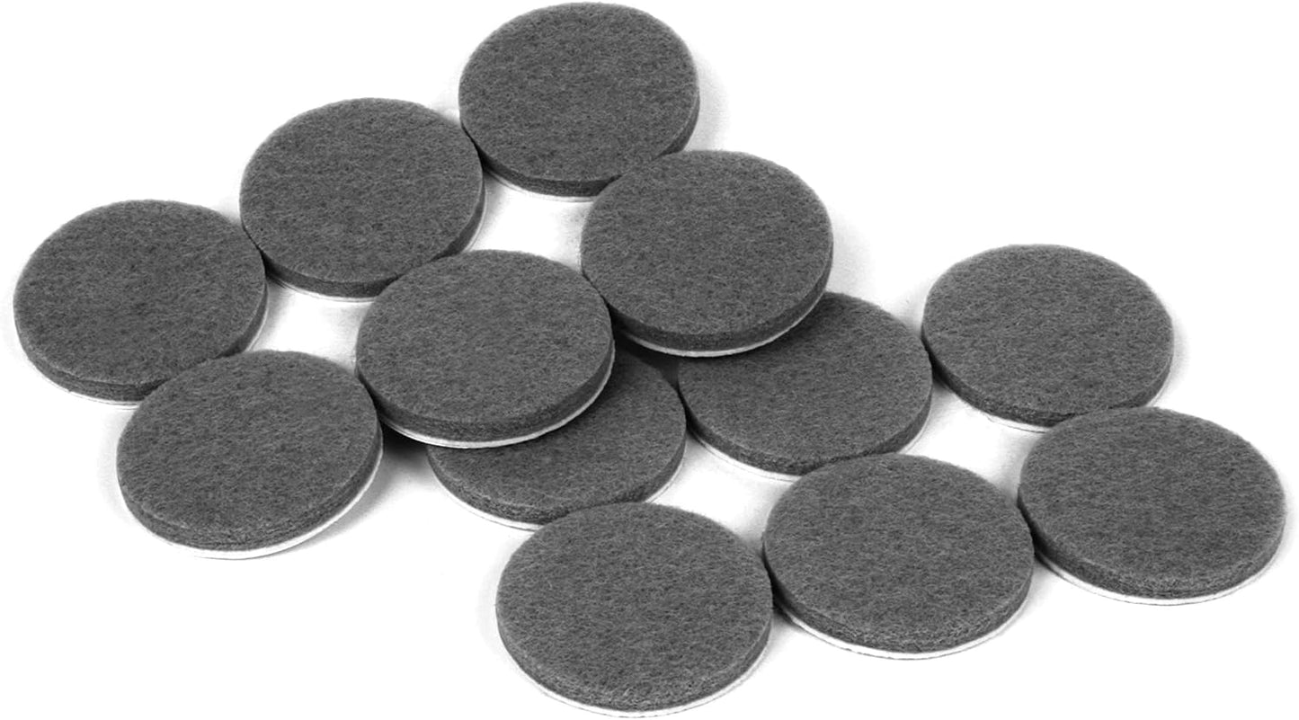 Slipstick Premium Wool Felt Furniture Pads/Floor Protectors (1 Inch Round Value Pack) Includes 40 Heavy-Duty Felt Chair Leg Pads with Self-Stick Adhesive, Gray, CB115