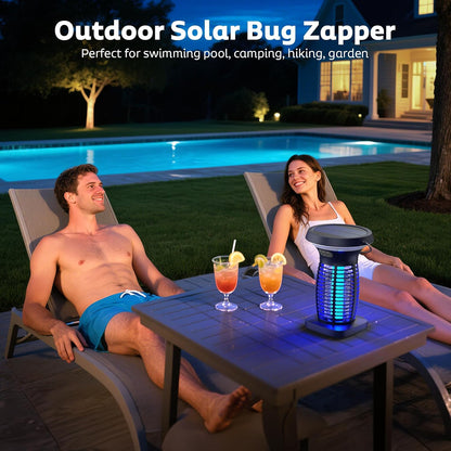 OnBeam Solar Bug Zapper Outdoor, 4200V Electric Mosquito Killer for Patio | Solar & USB-C Charging, IPX5 Waterproof, Auto Mode, SOS Light, Indoor Fly Trap for Home, Backyard, Garden, Camping