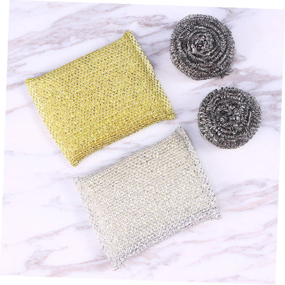Ipetboom Cleaning Brushes Steel Scrub Sponges Dish Washing Scrub Pad Non Scratch for Kitchen Cooking Top Stove Random Color