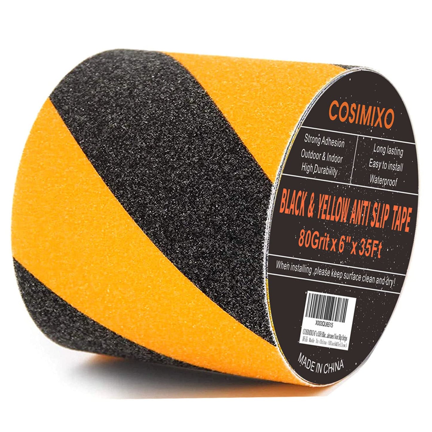 COSIMIXO 4" x 35Ft Black&Yellow Heavy Duty Anti Slip Tape for Stairs Outdoor/Indoor Waterproof Grip Tape Safety Non Skid Roll for Stair Steps Traction Tread Staircases Anti-Slip Strips…