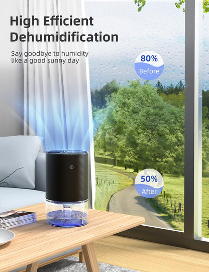 Small Dehumidifiers for Bathroom, Bedroom, Dorm Room, Home, RV, Closet, Wardrobe, Office, Portable Dehumidifier with Auto Shut Off, Auto Defrost, Colorful Light, Ultra Quiet, Energy Saving, 35 OZ
