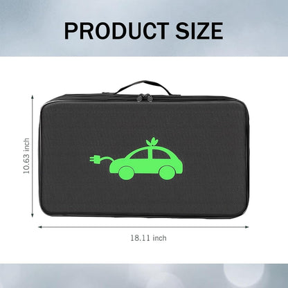 Charger Bag, Portable EV Charging Cable Bags, Waterproof Oxford Cloth Storage Bag for Charger, Jumper Cables, Cords (Rectangular)
