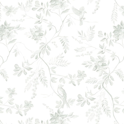 Dimoon 17.3''x78.7'' Vintage Peel and Stick Wallpaper Boho Beige Neutral Contact Paper White Floral Bird Wallpaper Removable Botanical Renter Friendly Modern Wall Paper Bedroom Bathroom Vinyl Roll