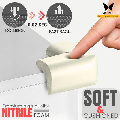Soft Foam Corner Protectors for Baby, Bed Frame Corner Guards, Sharp Edge Desk Furniture Safety Cover Bumpers for Kids, Adhesive Pre-Taped Rubber Padding Cushion (Black, 4 Pack)