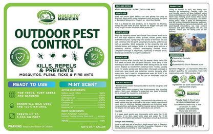 Mosquito Magician Ready-to-Use Mosquito Yard Spray 2 Gal (original scent) – Kills Mosquitoes, Fleas & Fire Ants, Repels & Prevents Ticks – Essential Oil Formula for Sprayers, Foggers & Misting Systems