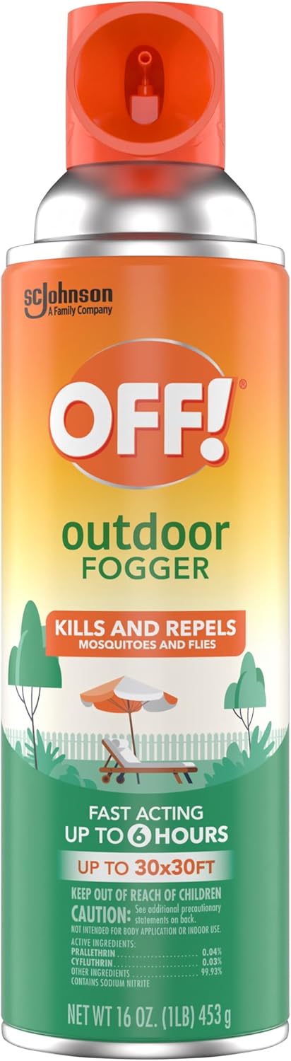 OFF! Outdoor Insect & Mosquito Repellent Fogger, Backyard Pretreat, Kills & Repels Insects in an up to 900 sq, ft, Area, 16 oz (Pack of 2)