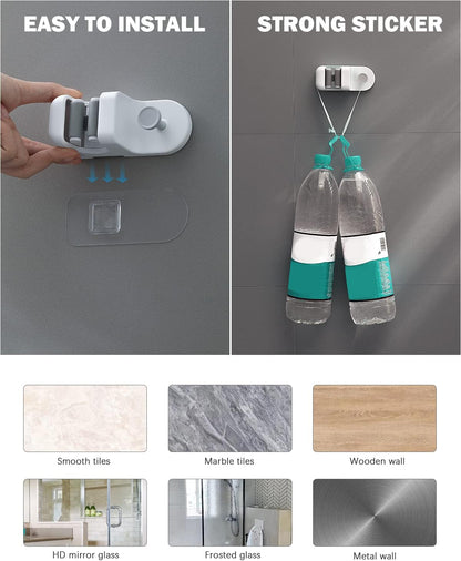 BEZOX Broom Holder, 3 PCS Wall Mount Mop Organizer Gripper, Self-adhesive Cleaning Suppliers Hanger Stands Rack for Bathroom, Kitchen, Garden, Garage Organization Storage