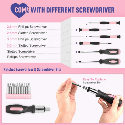 Sundpey Home Tool Kit 148-Pcs - Household Basic portable Hand Repair Tool Set with Case & Ratcheting Screwdriver & Hex Key & Pliers & Wrench & Voltage Tester & Water Pump Plier for Men Women