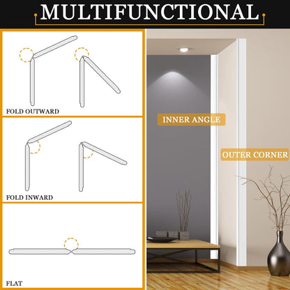 Wall Corner Protector Self-Adhesive Flexible – Durable Rubber, Furniture Edge Guard, Easy to Install, White, Prevents Wall Damage, Ideal for Home or Office Use