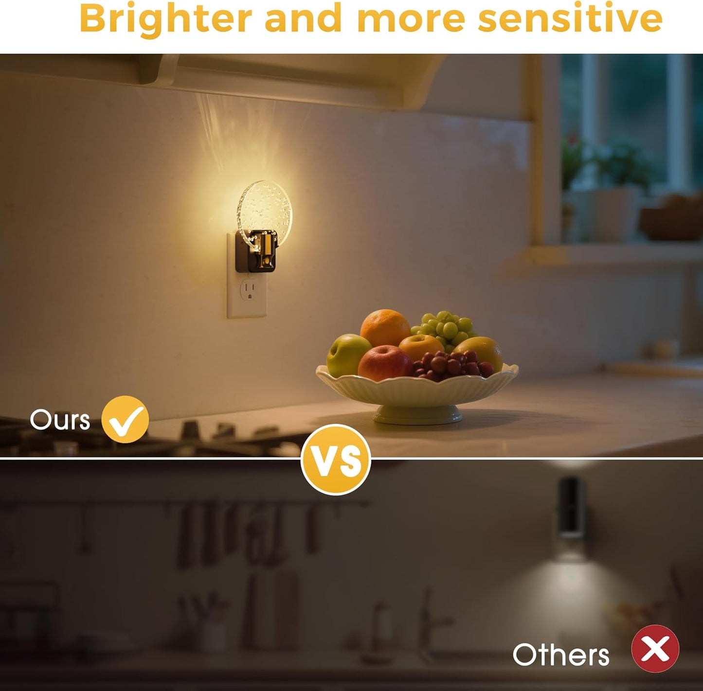 L LOHAS LED Night Light,Dimmable Night Lights Plug into Wall, 2 Pack Acrylic Nightlight with 0-100 LM Adjustable Brightness, 3000K Plug in Night Light with Dusk to Dawn Sensor, for Bathroom Hallway