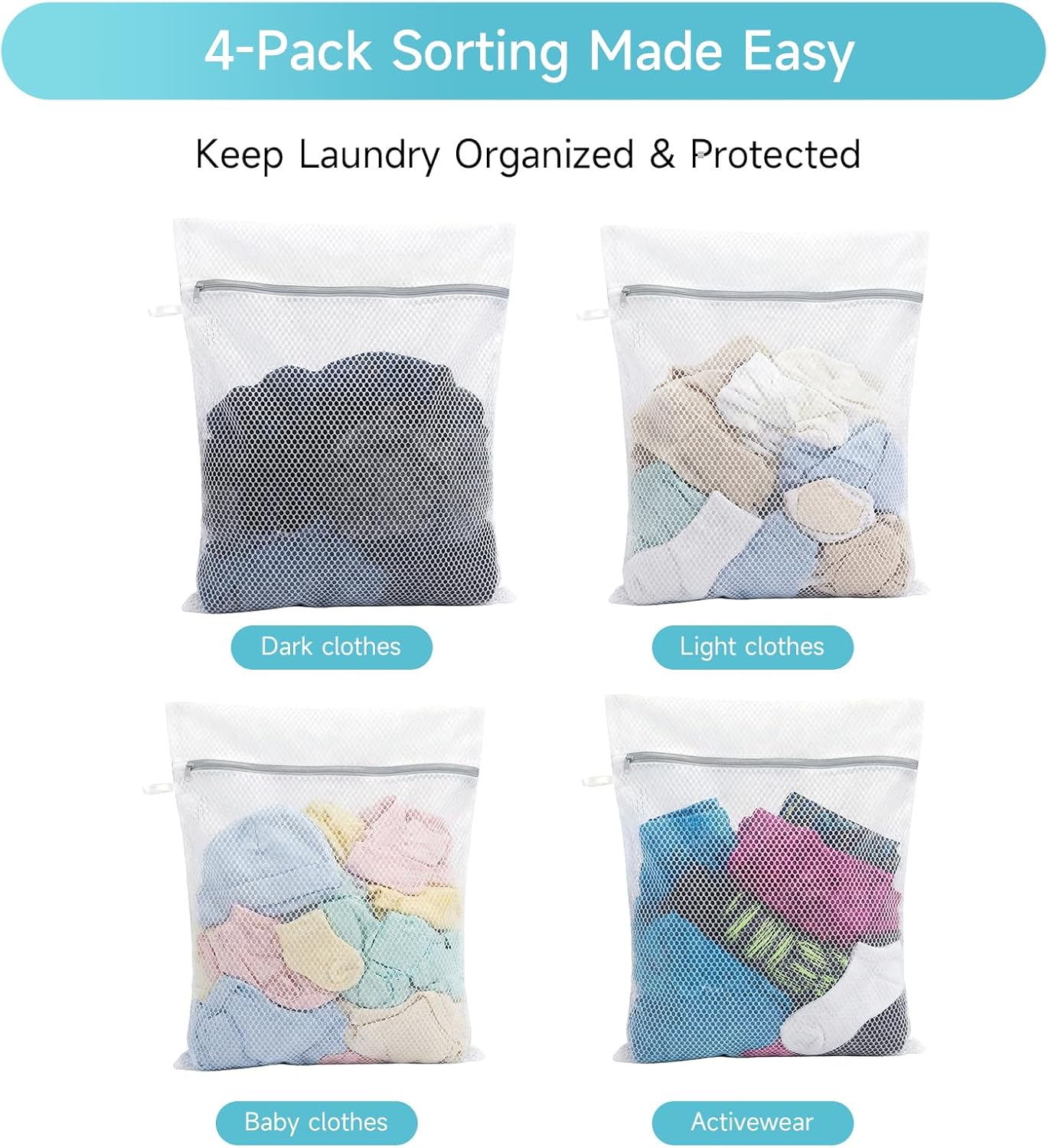 GOGOODA 2 Pack Extra Large Mesh Laundry Bag 43 x 35 in – XXXXL Washing Bag | Jumbo for Bedding, Blankets, Clothes, Pet Items, Travel & Storage – Washer Protector Bag for Washing Machine