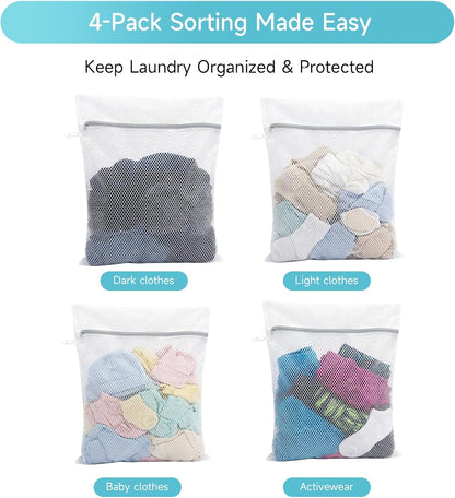 GOGOODA 2 Pack Extra Large Mesh Laundry Bag 43 x 35 in – XXXXL Washing Bag | Jumbo for Bedding, Blankets, Clothes, Pet Items, Travel & Storage – Washer Protector Bag for Washing Machine