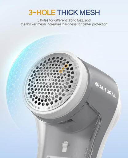 BEAUTURAL Fabric Shaver, Rechargeable Lint Remover for Clothes, Electric Lint Shaver with 6-Leaf Blades, Sweater Shavers to Fuzz, Lint Balls, Pillings, Bobbles for Clothes and Furniture