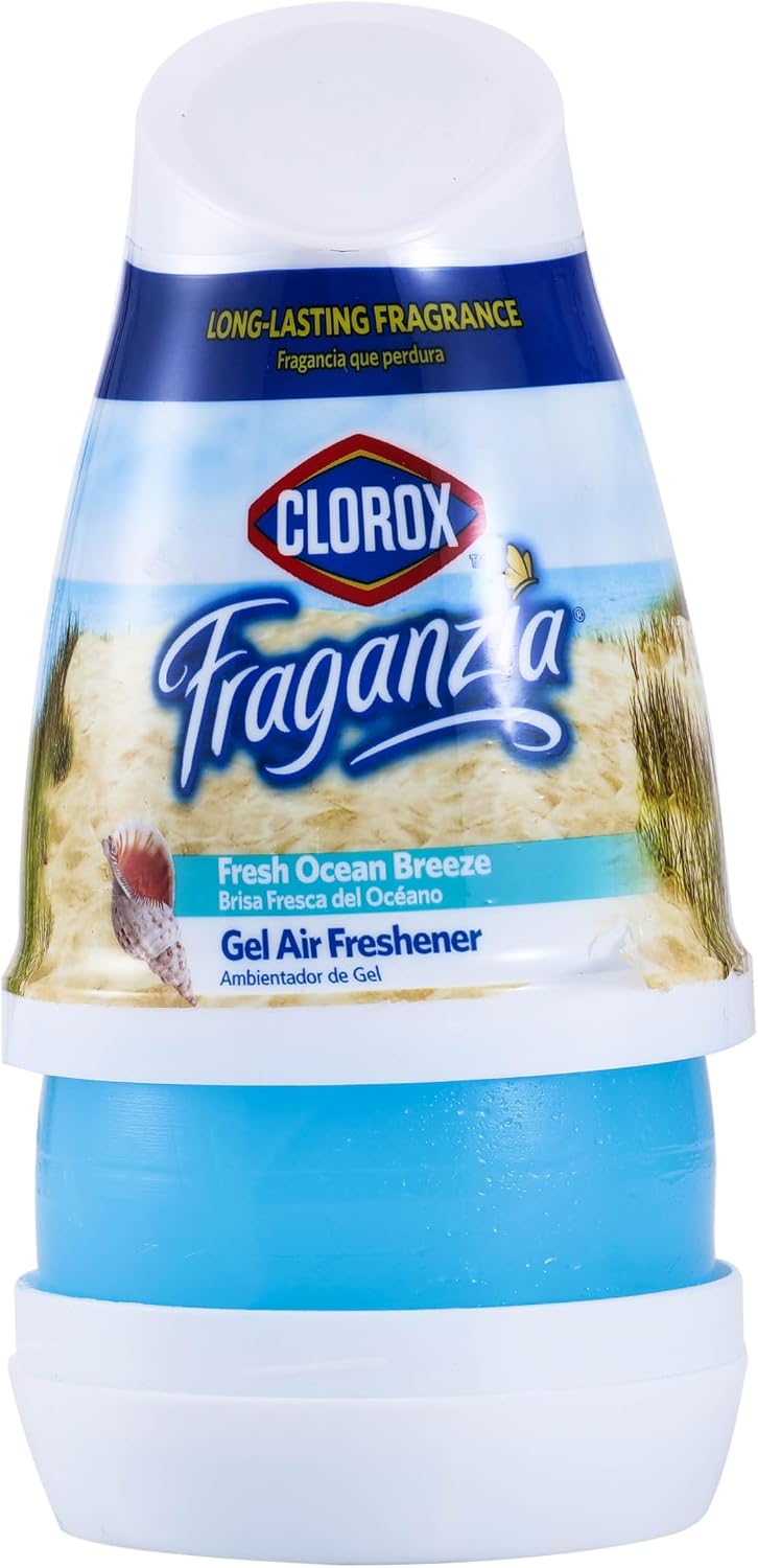 Clorox Fraganzia Gel Air Freshener Cone, Adjustable Odor Eliminating Gel with Lavender and Eucalyptus Scent for Home, Bathroom, Office, Small Spaces, Long Lasting No Battery Freshener, 6 Oz