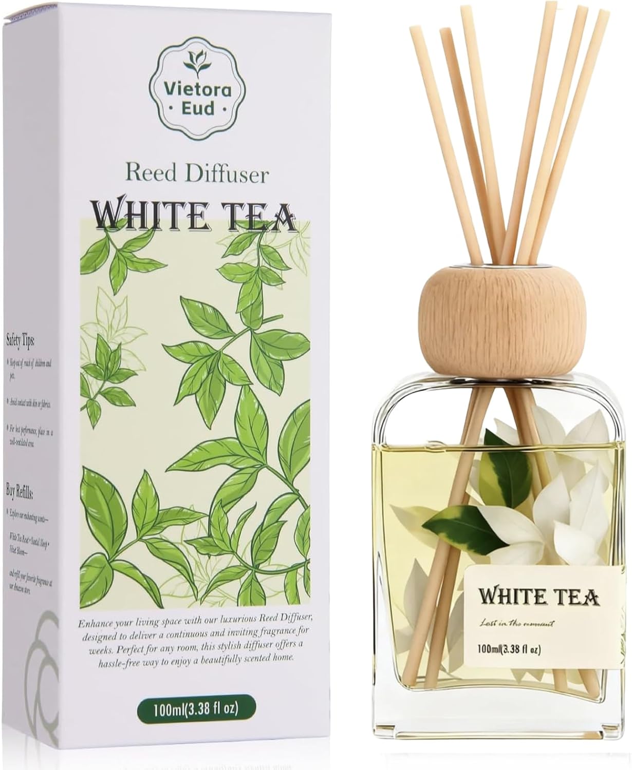 Luxury Hotel Scent Reed Diffuser 100ml (3.38oz) | No.1898 Hotel Collection Diffuser Oil Inspired by Ritz Carlton | Home, Bathroom & Office Decor | Long-Lasting Room Freshener Gift Set