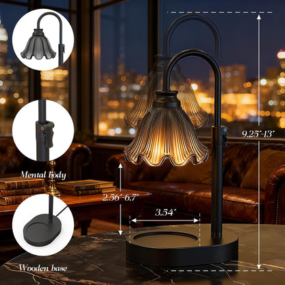 Candle Warmer Lamp with Adjustable Height - Flameless 4-Level Dimmable Wax Warmer, Timer Function & Stylish Design in Multiple Colors (Green)