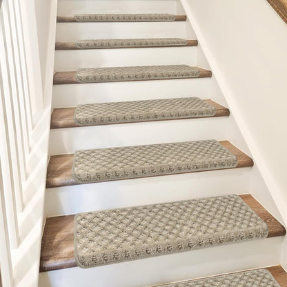 PURE ERA Carpet Stair Treads Tape Free Non Slip Indoor Stair Carpet Stair Protectors Pet-Friendly Non-Slip Skid Resistant Washable Reusable 8" x 30"(2 Pieces,Black)