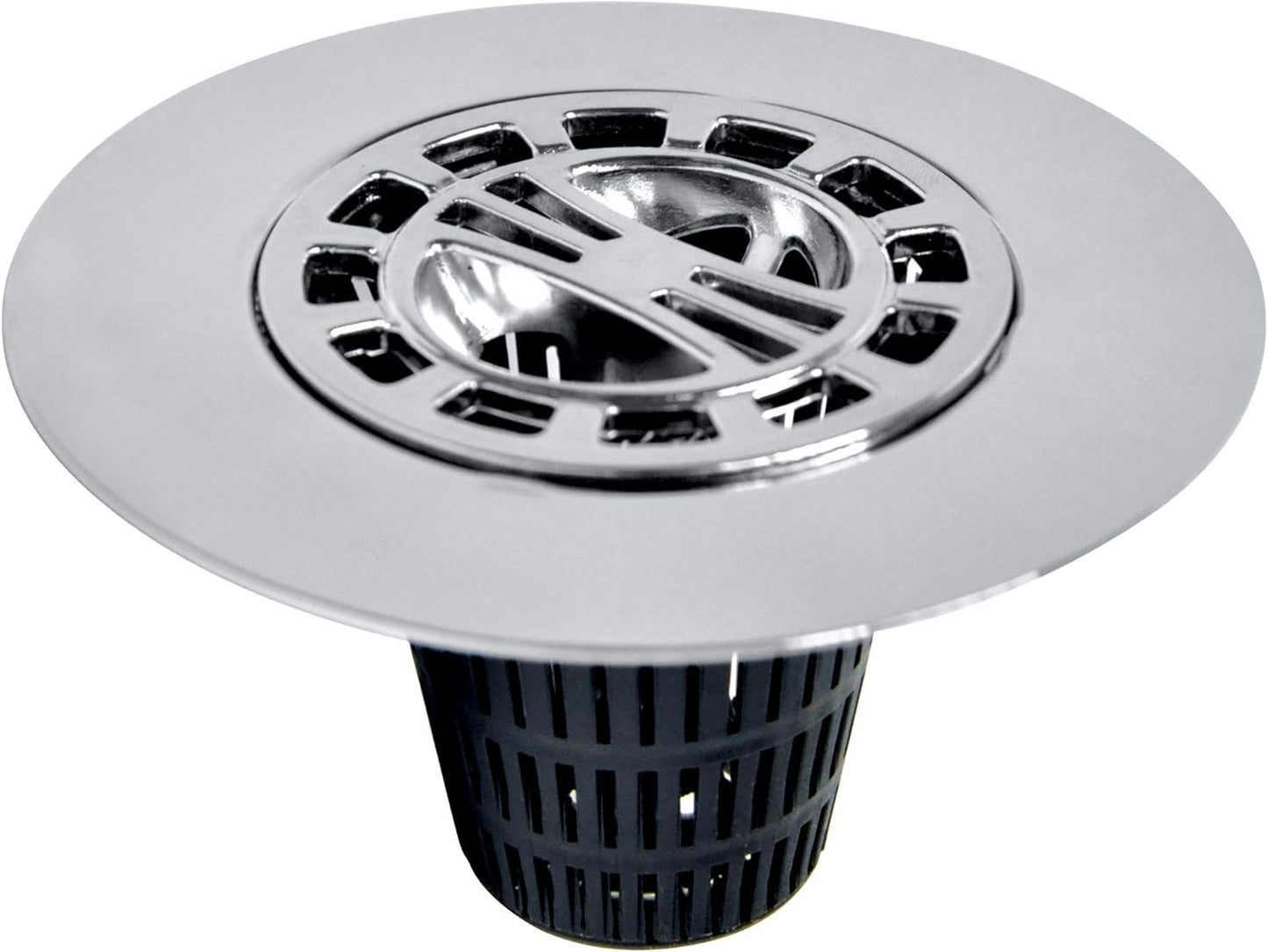 Danco Snap-in Shower Drain Cover with in-Drain Hair Catcher, 4-1/4" Round, White Strainer, (10533)