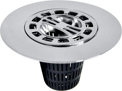 Danco Snap-in Shower Drain Cover with in-Drain Hair Catcher, 4-1/4" Round, White Strainer, (10533)