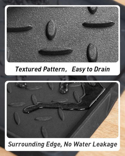 Boot-Tray Set Heavy Duty Rubber Mat with Lip Waterproof Shoe Mat Tray Set for Entryway Indoor
