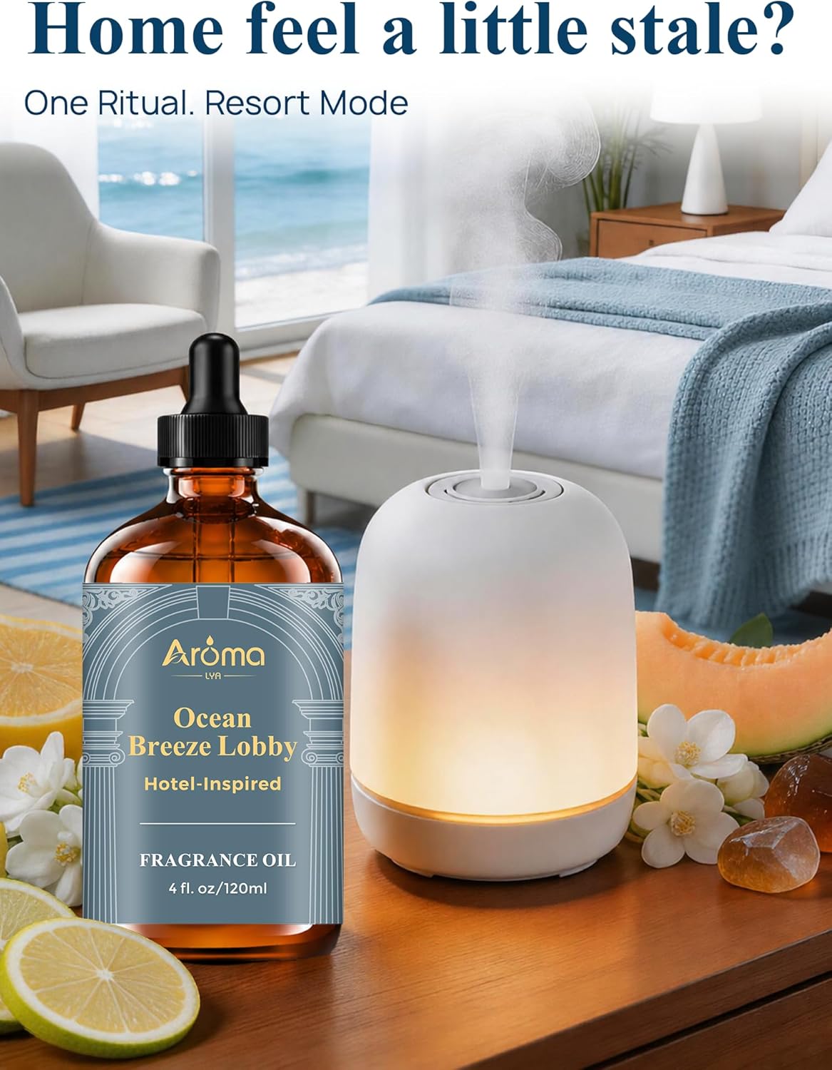 Ocean Breeze Lobby — a Hotel-Inspired Fragrance Oil that Feels Like a Coastal Resort Lobby(Not a Typical Ocean-Fresh Scent), Hotel Diffuser Oil for Home for Diffusers and Crafting