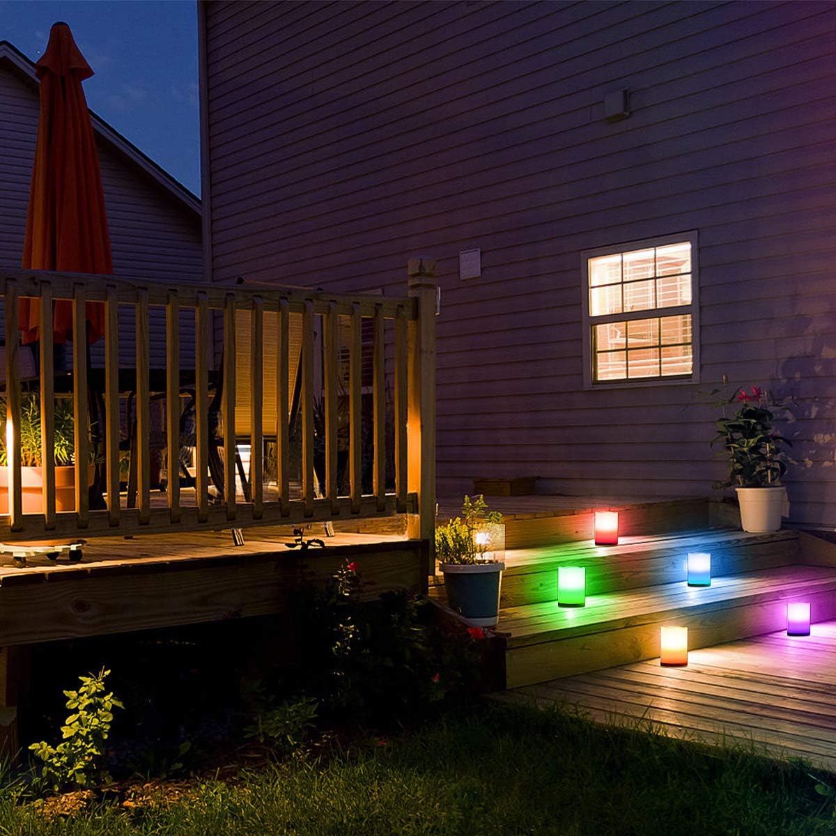Enido Flameless Candles with Remote, 9 PC Outdoor Waterproof Battery Operated LED Pillar Candles, Flickering Electric Candles with Timer, 3" x 4" 5" 6" for Lantern, Patio, Wedding, Easter