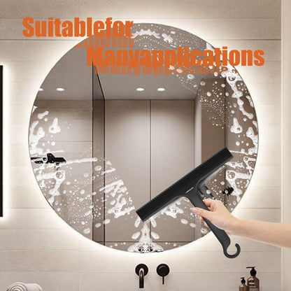Shower Squeegee for Glass Doors, Squeegee for Shower Glass, 2 in 1 Shower Wiper, Bathroom Squeegee for Shower, Cleaning Tile Wall, Car, 10 Inch Black