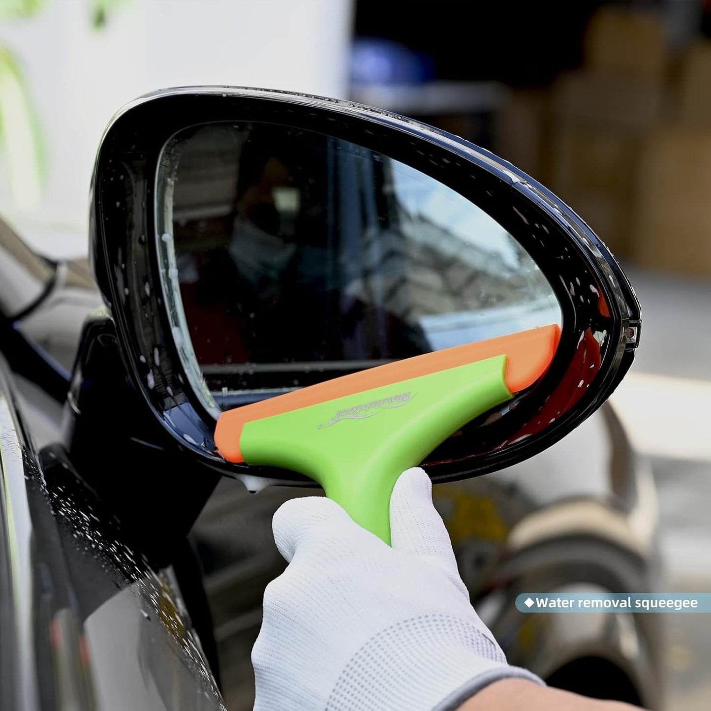 NEWISHTOOL Bathroom Shower Squeegee 5.9 Inch Soft Silicone Blade Squeegee for Shower Glass Door Mirrors Car Windshield, Kitchen Squeegee Countertops Cleaning and Water Removal Scraper w/Hanging Hole