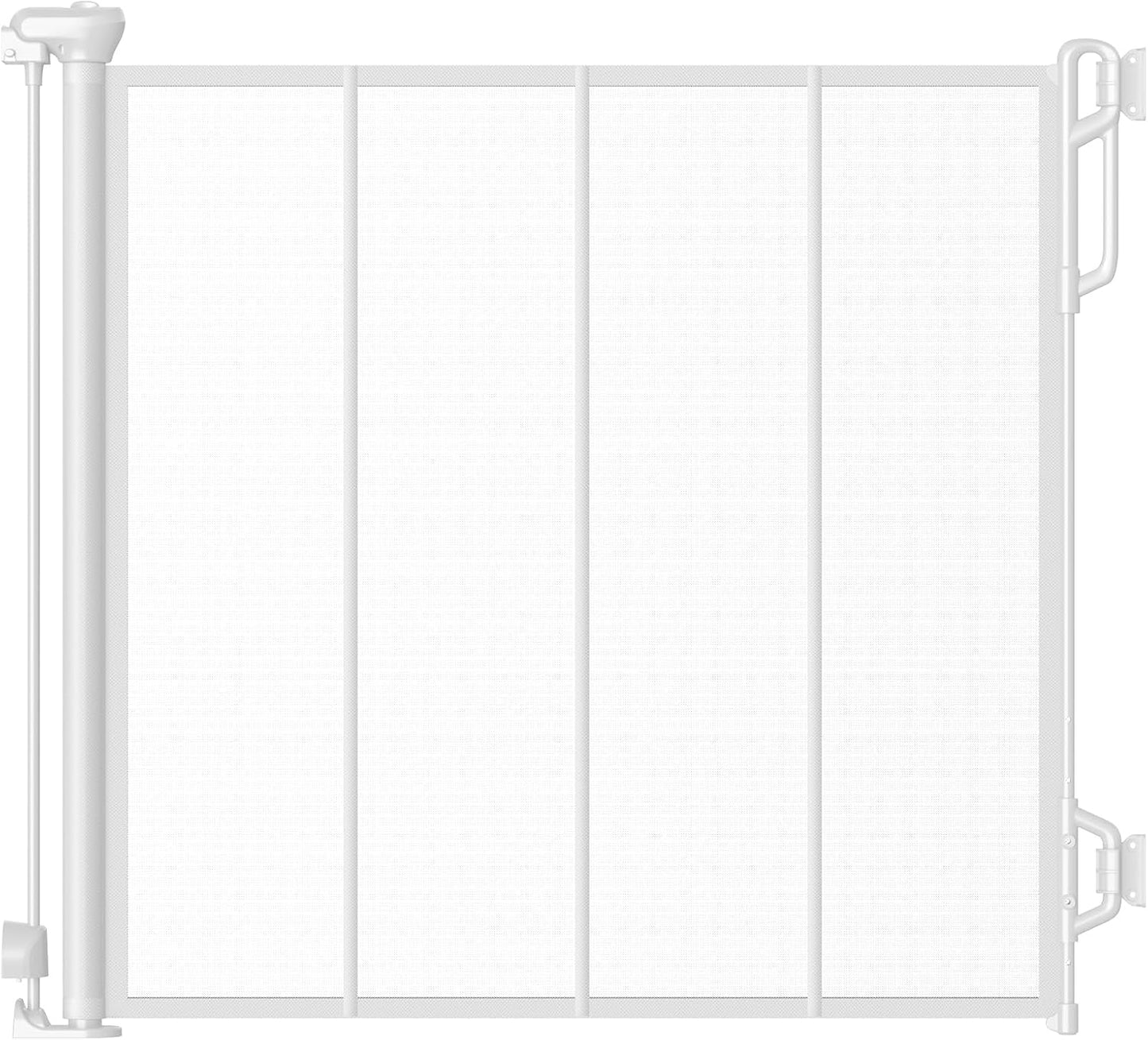 SPACEANY Reinforced Retractable Baby Gate, Mesh Dog Gate, Child Safety Gate for Doorways, Stairs, Hallways, Indoor/Outdoor, Wide Openings -33.5" Tall, Width up to 55" Gray
