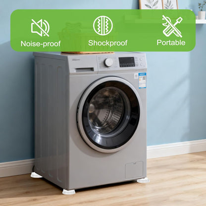 washing machine anti vibration pads - Prevents the washing machine from moving during use and reduces noise - PU transparent material (4-piece set) + leveling tool