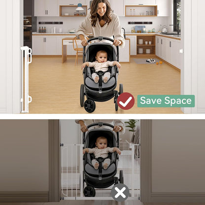 Momcozy Retractable Baby Gate, 33" Tall, Extends up to 55" Wide, Child Safety Baby Gates for Stairs, Doorways, Hallways, Indoor, Outdoor