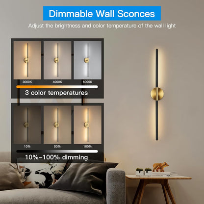 TaoFiaCo Battery Operated Wall Sconces Set of Two,Rechargeable Wall Sconces Set of 2 with Remote Control Dimmable Wall Light Decor for Living Room, Bathroom for, 24 Inch, Gold