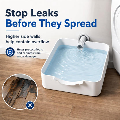 Universal Front-Load Washing Machine Drain Pan, Leak-Proof Washing Machine Drain Tray - Universal Low Profile, Catches Drips & Overflows - Keeps Laundry Floors Dry (1pc)