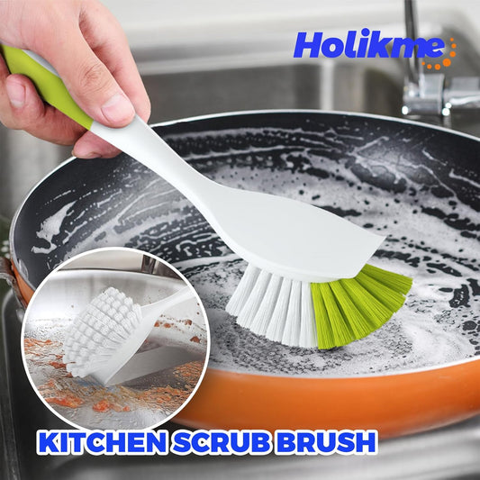 Holikme 6 Pack Dish Brush with Handle Kitchen Cleaning Brush Set for Pot, Pan, Kitchen Sink (Green)