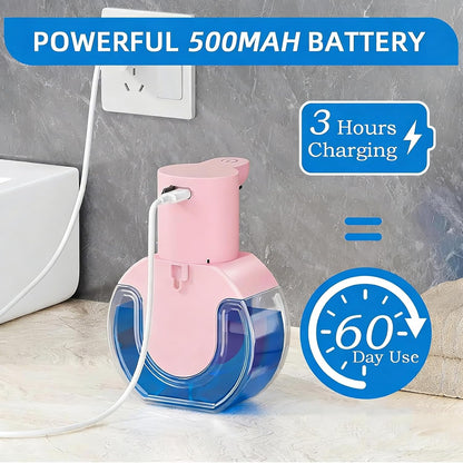 Automatic Soap Dispenser Touchless,Rechargeable Foaming Soap Dispenser,15oz/420ml Smart Hand Soap Dispensers,4-Level Adjustable,Wall Mount for Bathroom Kitchen Dish Soap,Hands-Free