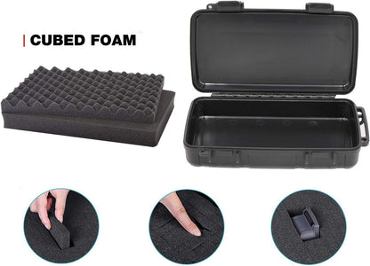 8" Small Hard Case with Pluck Foam Insert, 8.6 x 4.9 x 1.9 Inch - Protective Waterproof Plastic Tiny Box for Storage Medical item, Micro Tools - Lockable, Portable for Travel