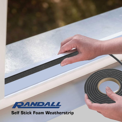 Grey Highly Compressable Foam Self Adhesive Weatherstrip (1/4" Thick x 3/4" Wide 17 FT Long). Foam Insulation Tape for use with Doors and Windows, Automotives, ACS and More