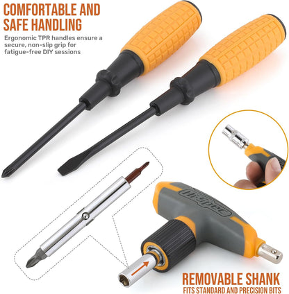 Hi-Spec Tool Kit Yellow 20pc. Small Tool Kit for Home DIY & Office Repairs. Compact and Lightweight Essential Tools in a Portable Book-Sized case.
