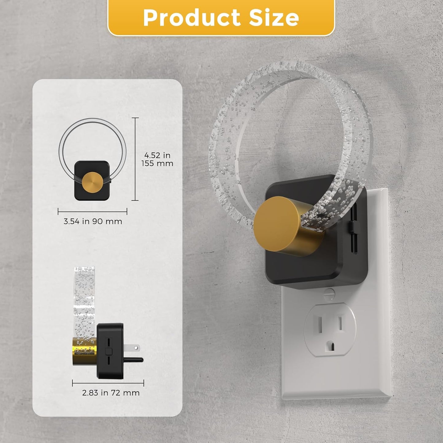 L LOHAS LED Night Light,Dimmable Night Lights Plug into Wall, 2 Pack Acrylic Nightlight with 0-100 LM Adjustable Brightness, 3000K Plug in Night Light with Dusk to Dawn Sensor, for Bathroom Hallway