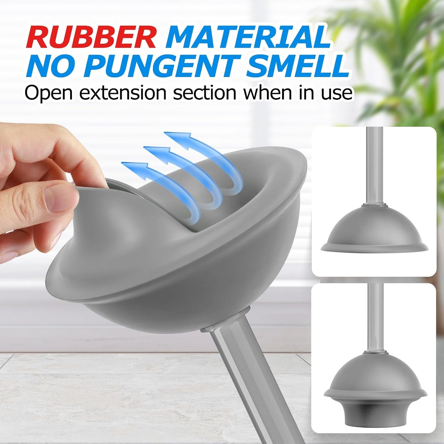 FORASTO 2Pack 2 in 1 Toilet Brush and Plunger Set, Extended Handle Plunger,Toilet Bowl Brush Plunger Set,Bathroom Cleaning Tools,Toilet Brush Plunger Combo,Cleaning Brush,Cleaning Supplies