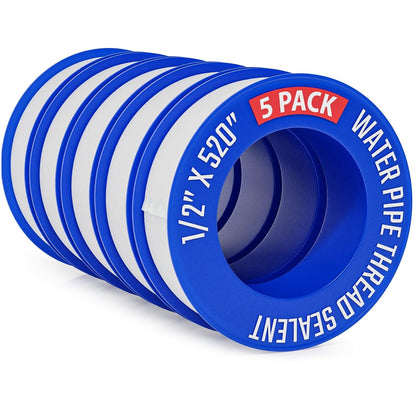 D-NYX Teflon Tape 4 Rolls 1/2 Inch(W) X 520 Inches(L) Teflon Duct Sealant Tape for Shower Head, Plumbing Thread Tapes, Water Pipe Sealing Plumbers PTFE Thread Seal, Pipe Dope Plumbers Accessories