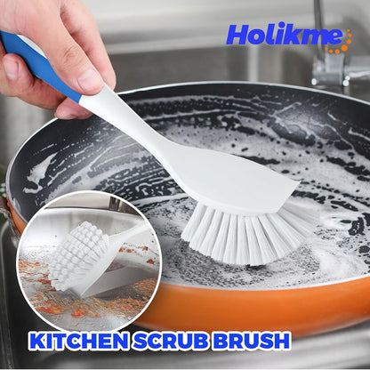 Holikme 6 Pack Dish Brush with Handle Kitchen Cleaning Brush Set for Pot, Pan, Kitchen Sink (Green)