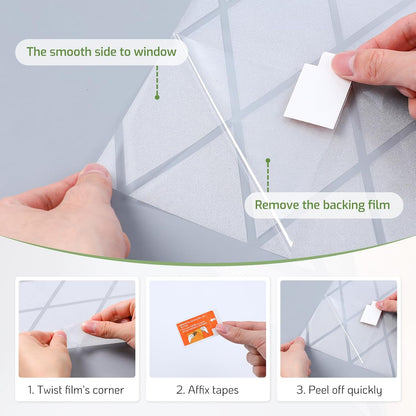 LUTE Window Privacy Film, Frosted Glass Window Film for Bathroom, Static Cling Removable Heat Control Glass Coverings, Non Adhesive Opaque Door Sticker for Home Office (Pure, 17.5" x 78.7")