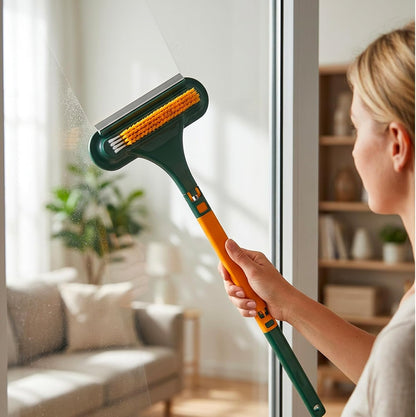 Window Screen Cleaning Brush, 3-in-1 Non-Removable Screen Cleaner Tool, Multi-Surface Cleaning Brush for High-Reach Windows, Car Interiors, and Tight Corners, Lightweight Household Cleaning Solution