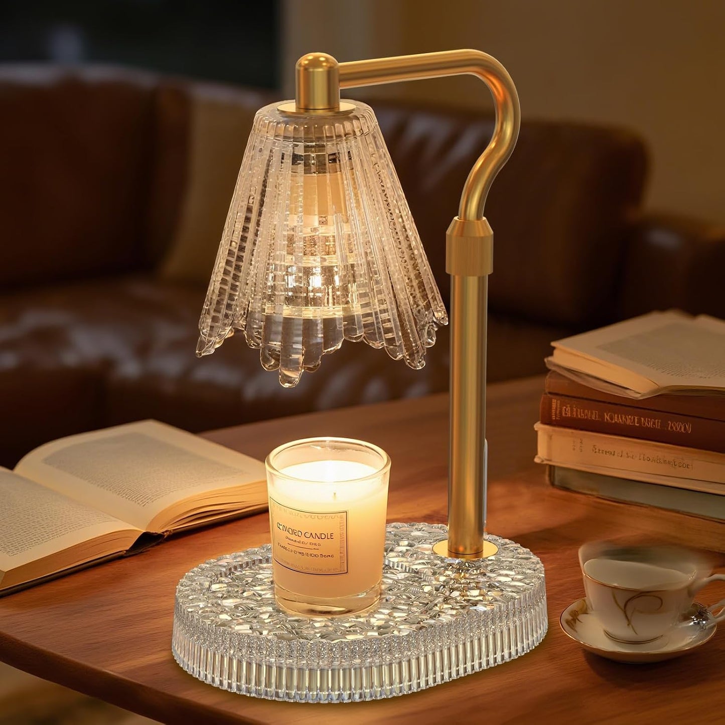 Candle Warmer Lamp with Timer & Dimmable 4-Level Brightness - Adjustable Height,for New Home Bedroom, Gifts for Women(Blue)