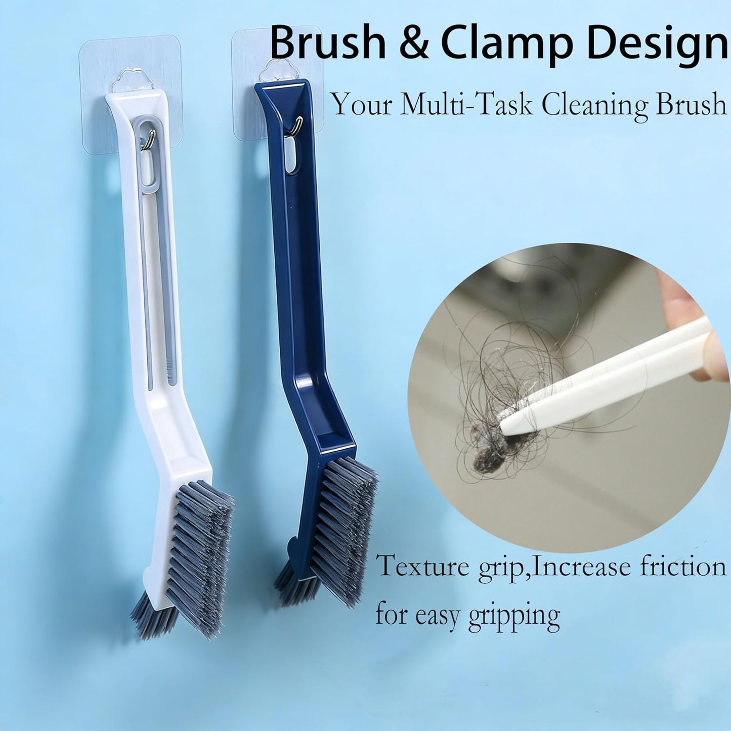 Crevice Cleaning Brush,2 Pack Multi-Purpose Hard Bristle Brushes for Deep Cleaning Kitchen, Bathroom, Grout, Sink, Cup, Teapot, Bottle, Blender, Corners, Tight Spaces
